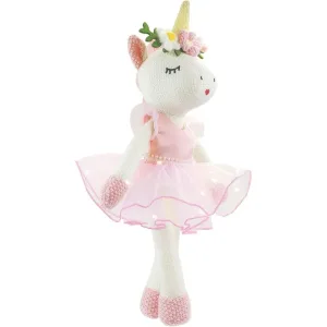 Unicorn Stuffed Animal - Alice Key Features: Super soft & huggable unicorn plush toy Premium polyester fabric with cotton filling Handmade wool crochet technique for extra comfort Wears elegant pink dress with pearl details Beautiful floral wreath & golden horn design Perfect companion for travel and bedtime Specifications: Type - Plush Stuffed Animal Age - 3+ Years Size - 17 inches Material - Polyester & Acrylic Filling - Polyester Cotton Special - Handmade Details