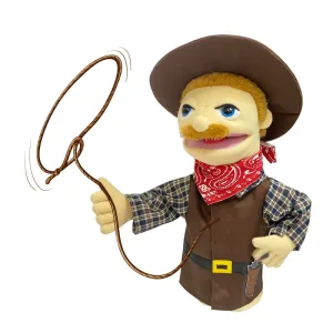 Cowboy Career Hand Puppet - Plush Toy for Kids' Play