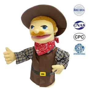 Cowboy Career Hand Puppet - Plush Toy for Kids' Play