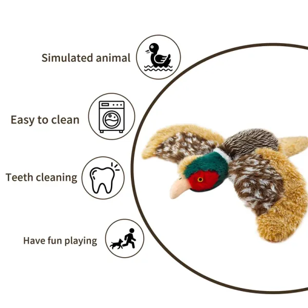 Realistic Simulated Pheasant Pet Toy Plush For Dogs Toy