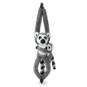 27" Hanging Lemur Mom & Baby Sloth Plush Set