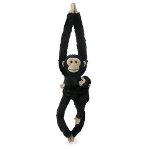 27" Hanging Chimpanzee Mom & Baby Plush Set