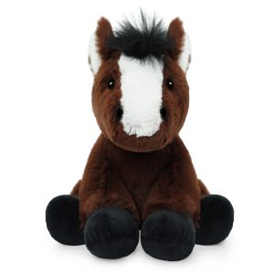 Stuffed Animal Sitting Brown Horse Plush Toy